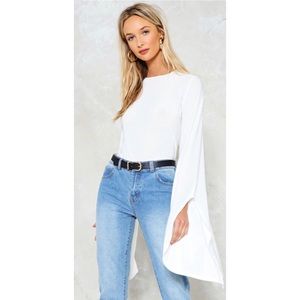 Extreme Sleeve Open Back Bodysuit